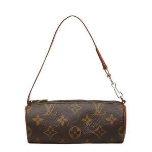 LOUIS VUITTON Brown Monogram Leather Papillon Pouch